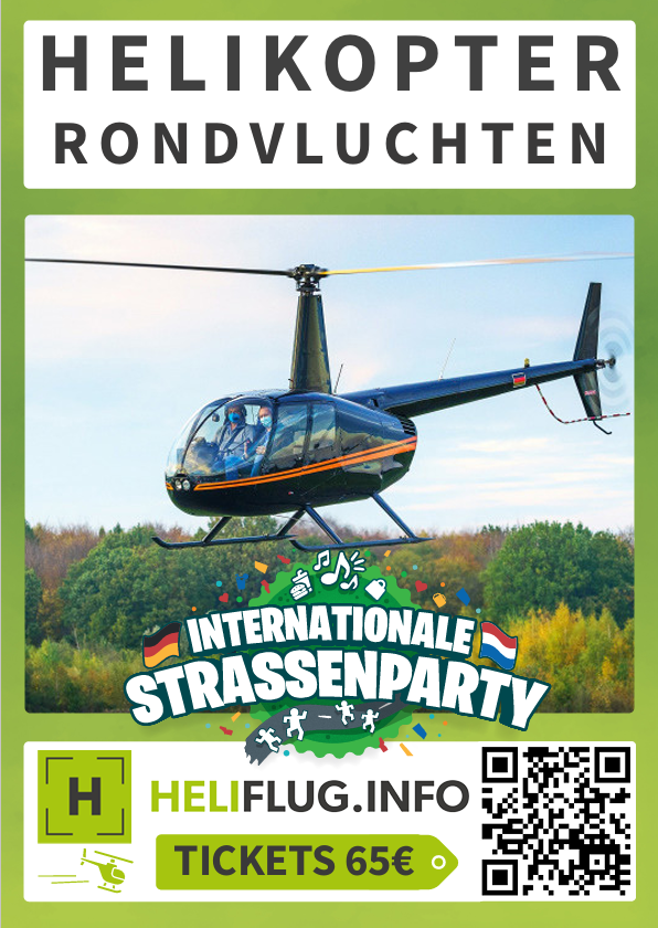 Oldtimerplein en helikoptervlucht op Internationale Strassenparty